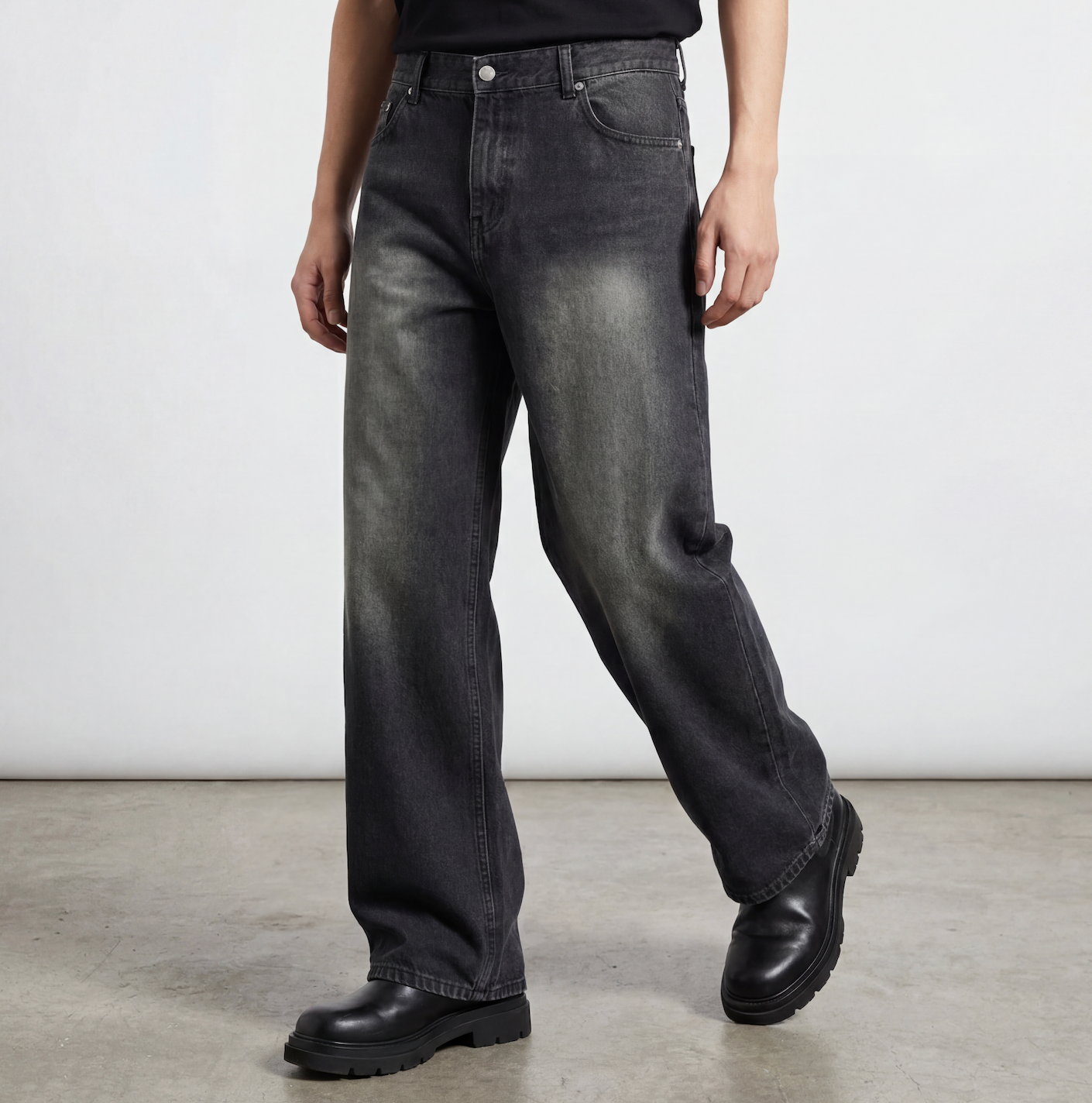 Wide Straight Denim Jeans