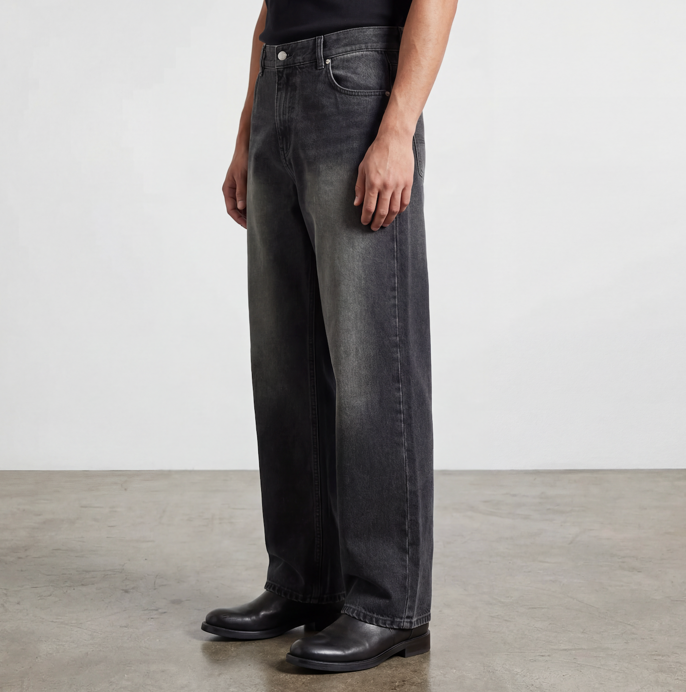 Wide Straight Denim Jeans